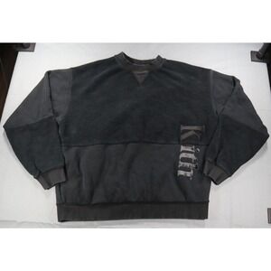 Kith Men's Reverse Paneled Fleece Crewneck Sweatshirt Black Size M